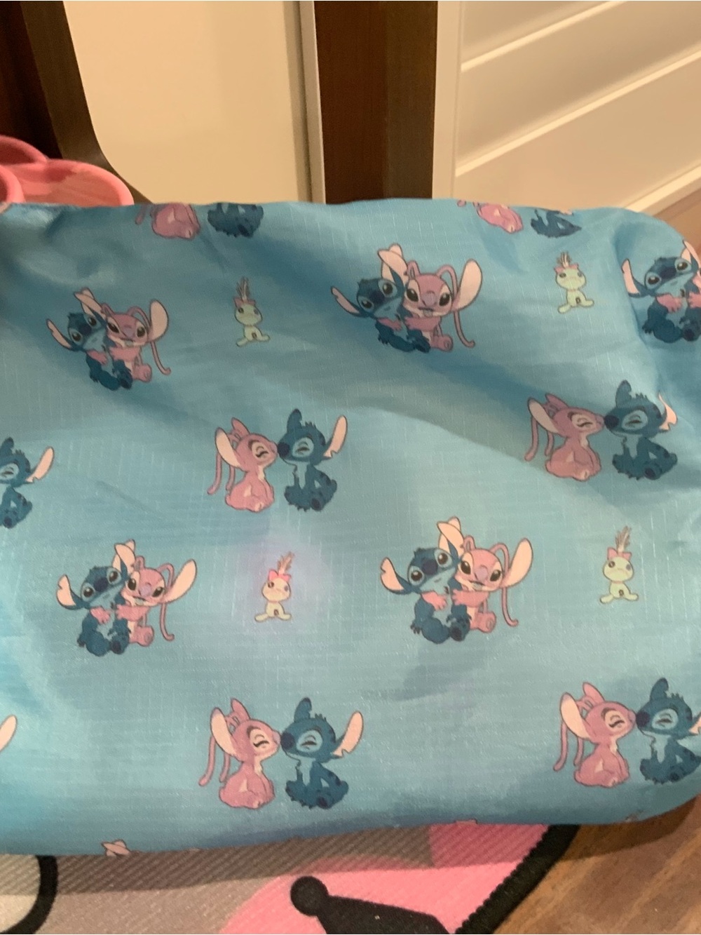 Disney Pink & Blue Lilo and Stitch Kids Accessory Pouch w/headbands sponges